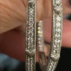 Judith Ripka 1 1/2” inside out Diamonique hoops